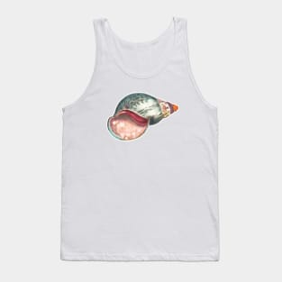 Illustrated sea shell snail. Colorful vintage drawing Tank Top